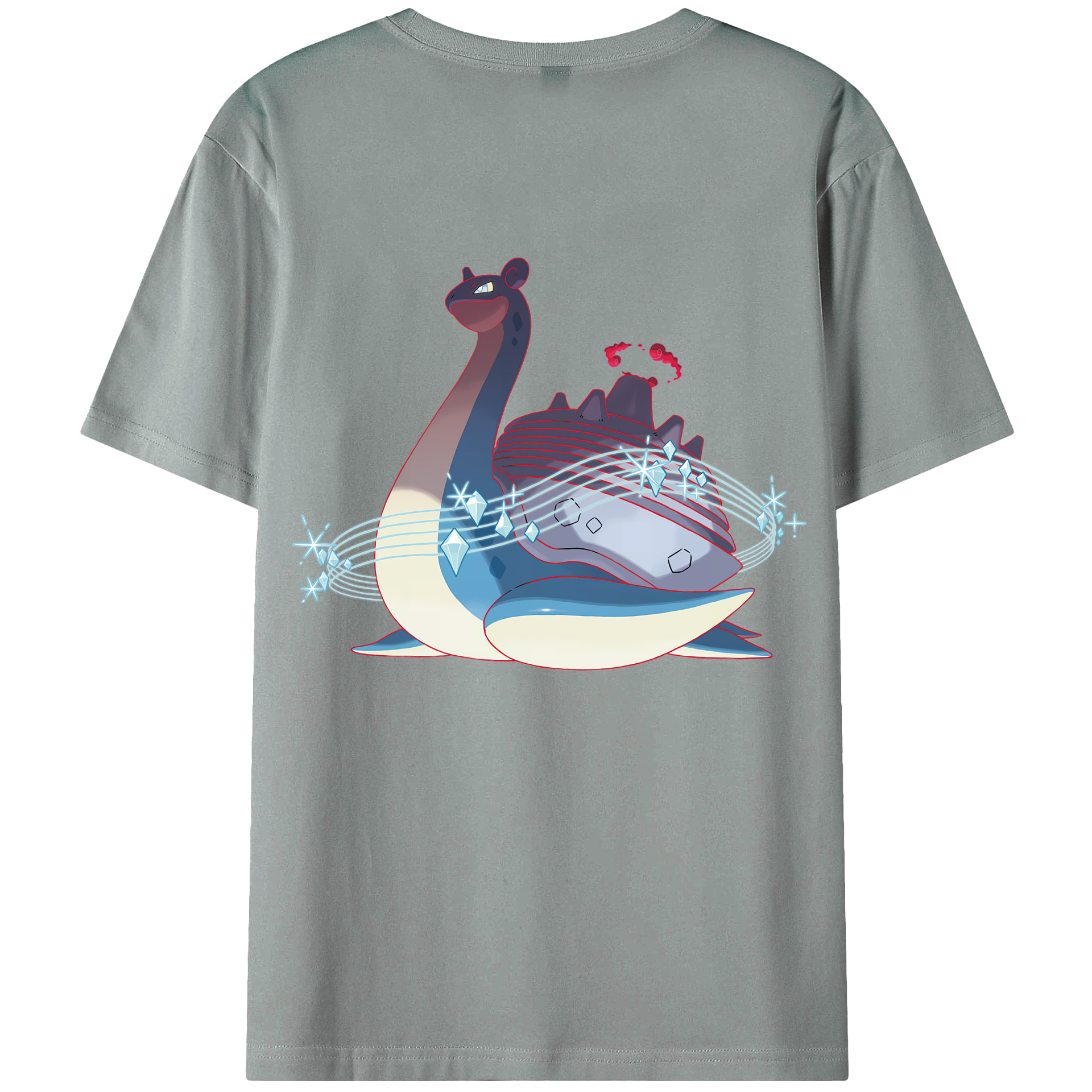 （画像用） ポケットモンスター Pokémon 綿100％ メンズ半袖Tシャツ（バックプリント） 通気性